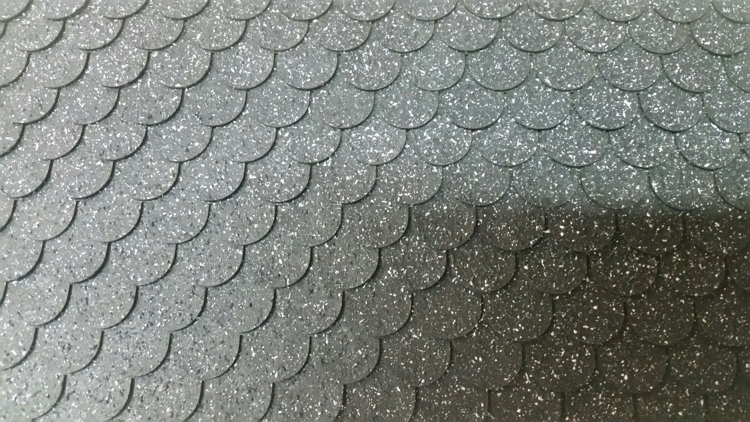 Black salt and pepper fishscale asphalt shingles 1:12 scale