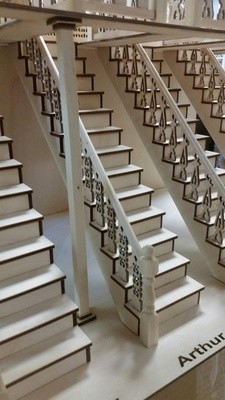 Arthur Victorian Straight staircase with Landing handrails