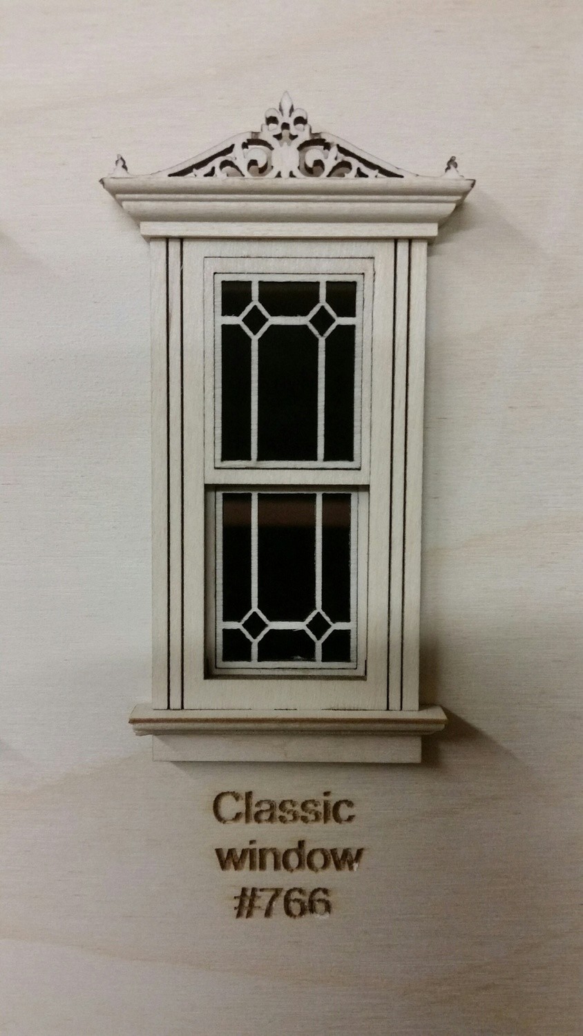 Working Classic Window w/ header/classic window pane design 1:24 scale
