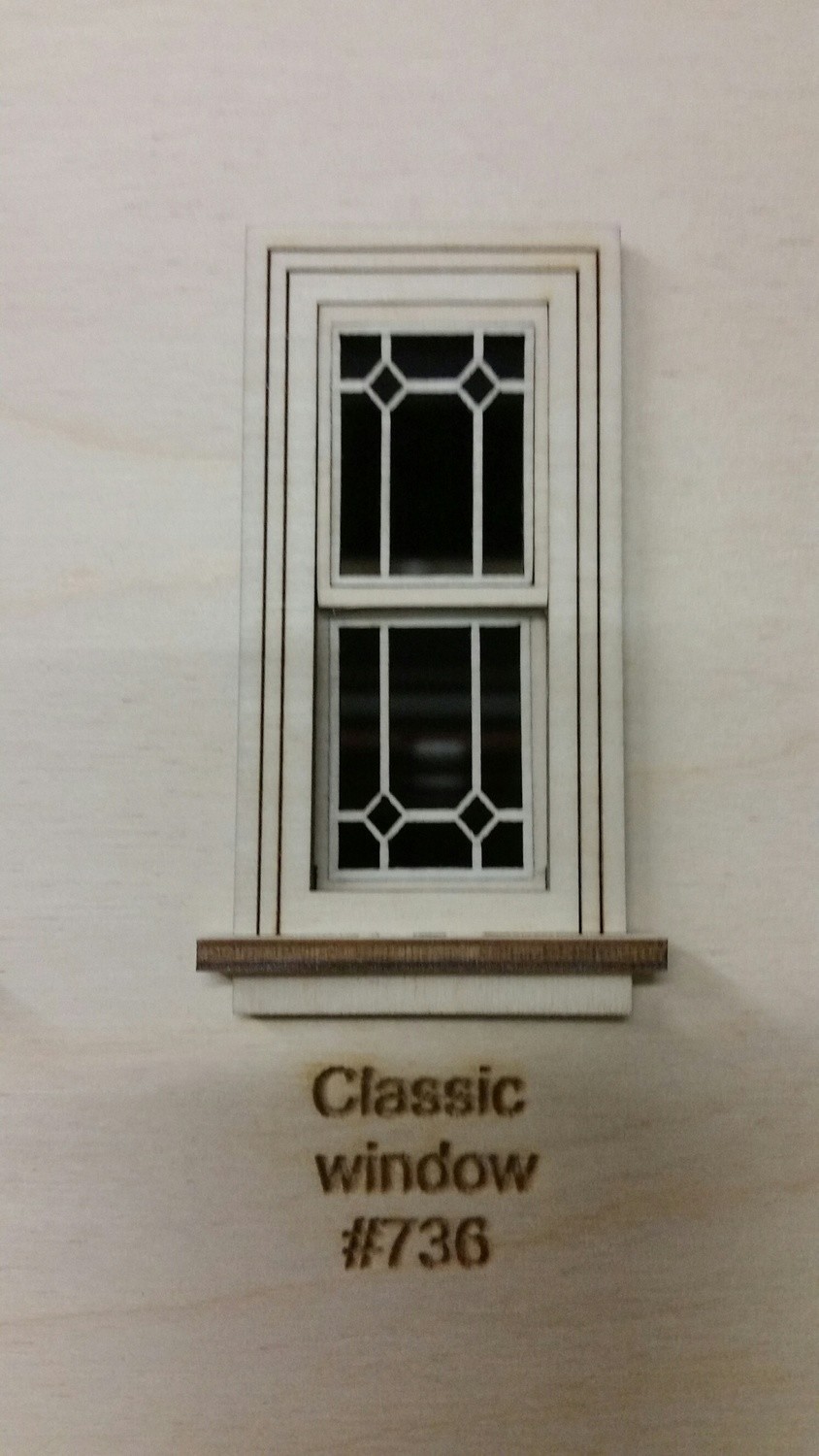 Working Traditional Window w/ Classic window pane design 1:24 scale