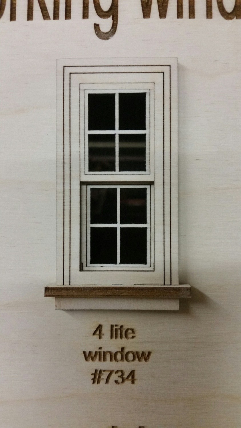 Working Traditional Window w/ 4 lite window pane design 1:24 scale
