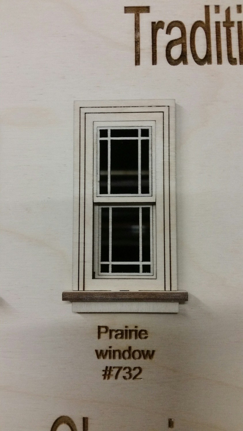 Working Traditional Window w/ Prairie window pane design 1:24 scale