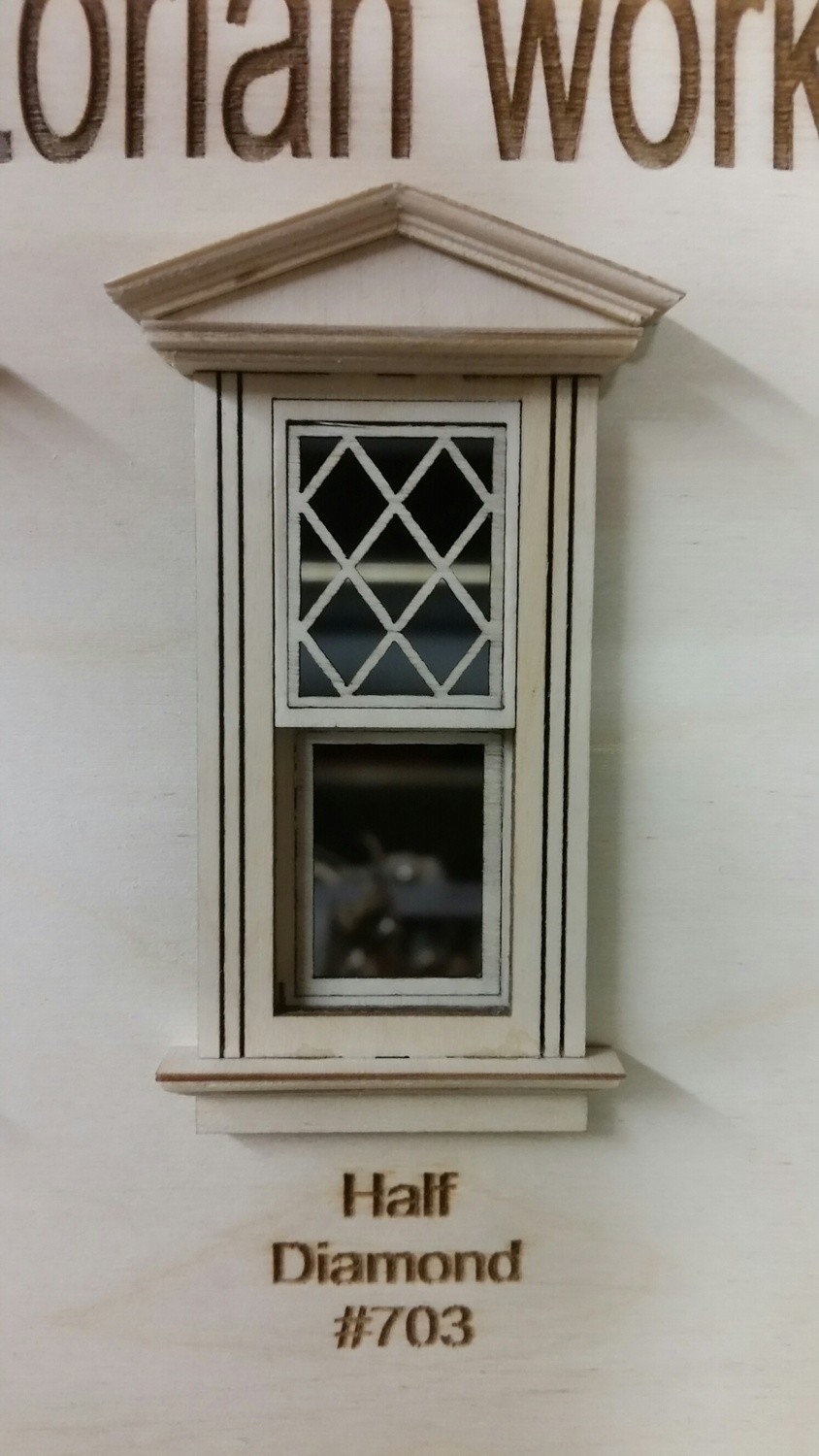 Working Victorian Window/half diamond window pane design 1:24 scale