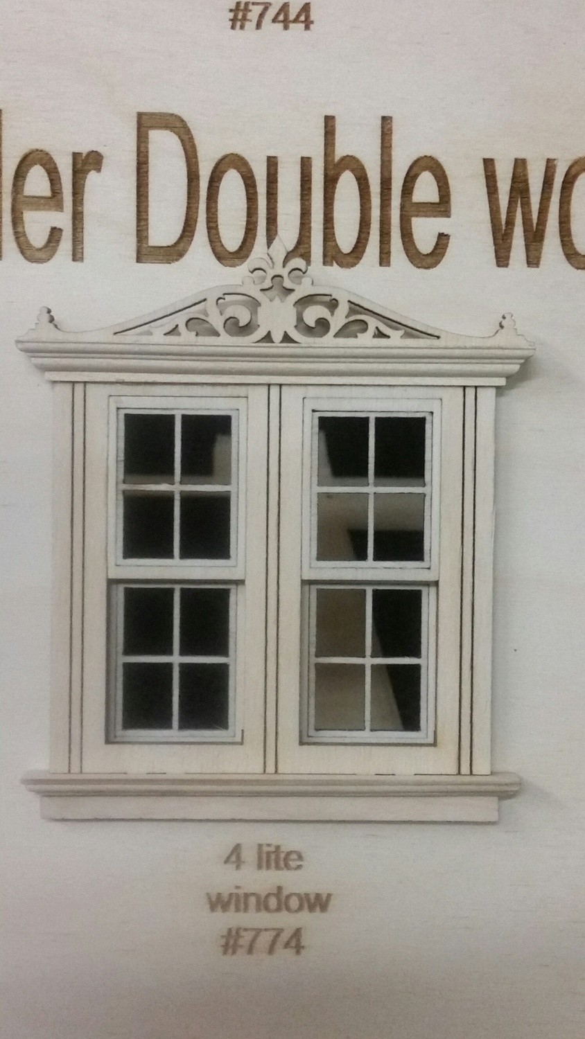 Classic w/ header working Double window/ 4 lite pane style 1:24 scale