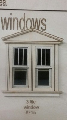 Victorian working Double window/ 3 lite window pane style 1:24 scale