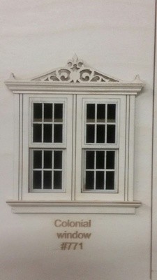 Classic w/ header working Double window/ colonial pane style 1:24 scale