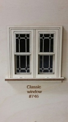 Traditional working Double window/ Classic pane style 1:24 scale