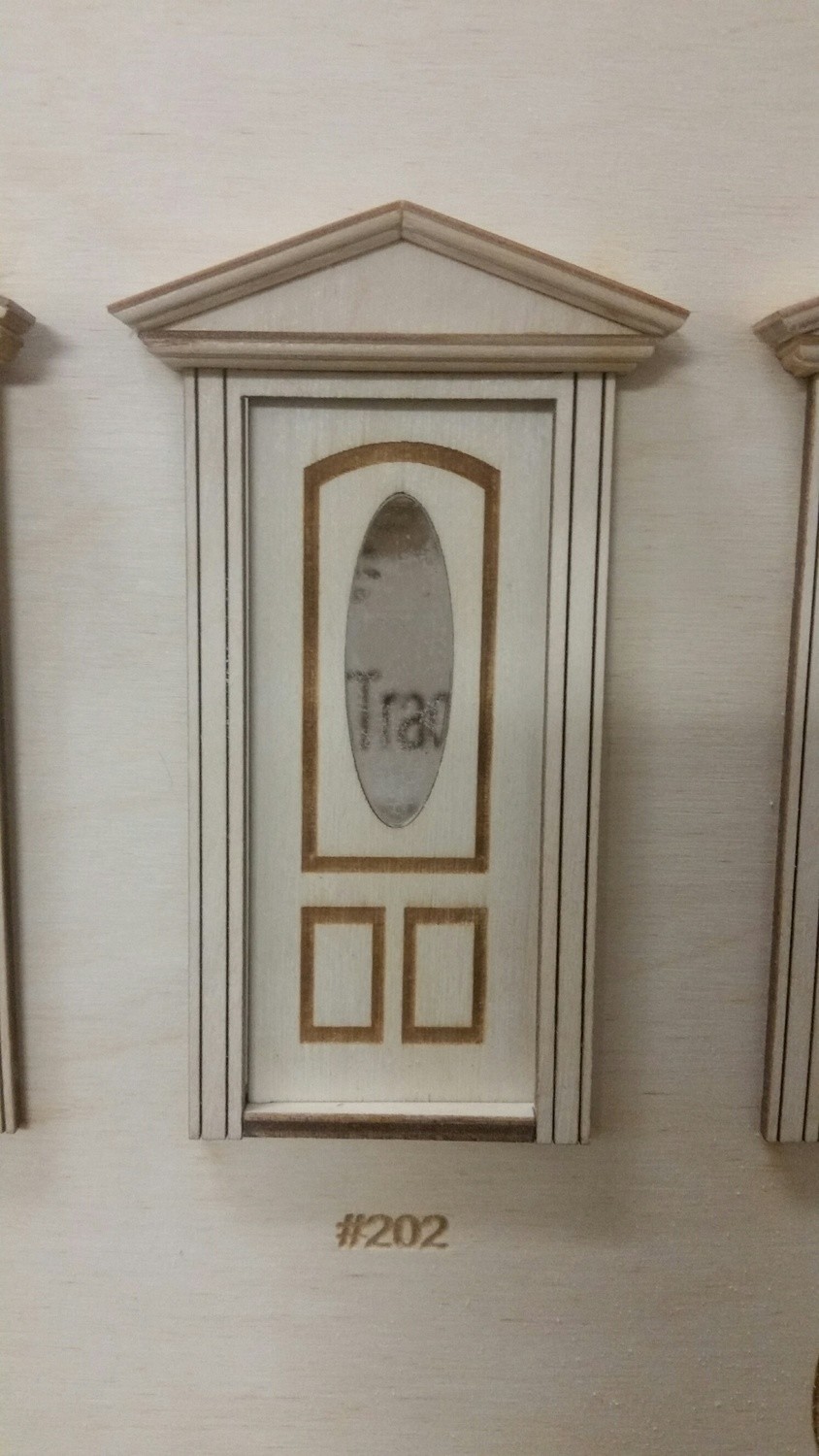 Victorian Arched Oval lite 3 panel Exterior Door 1:24 scale
