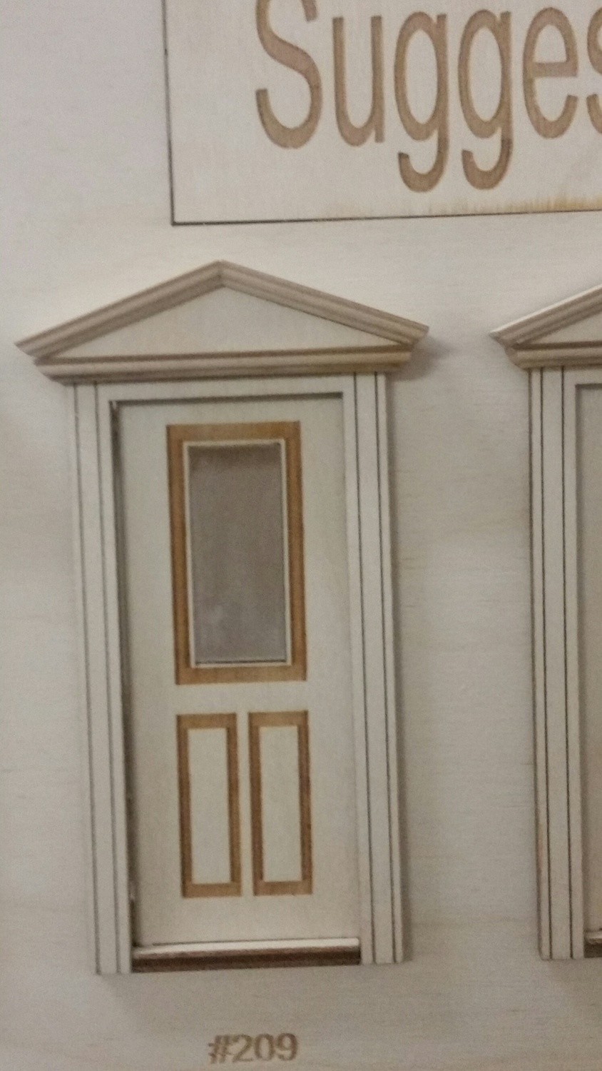 Victorian Single lite 3 panel Exterior Door 1:24 scale