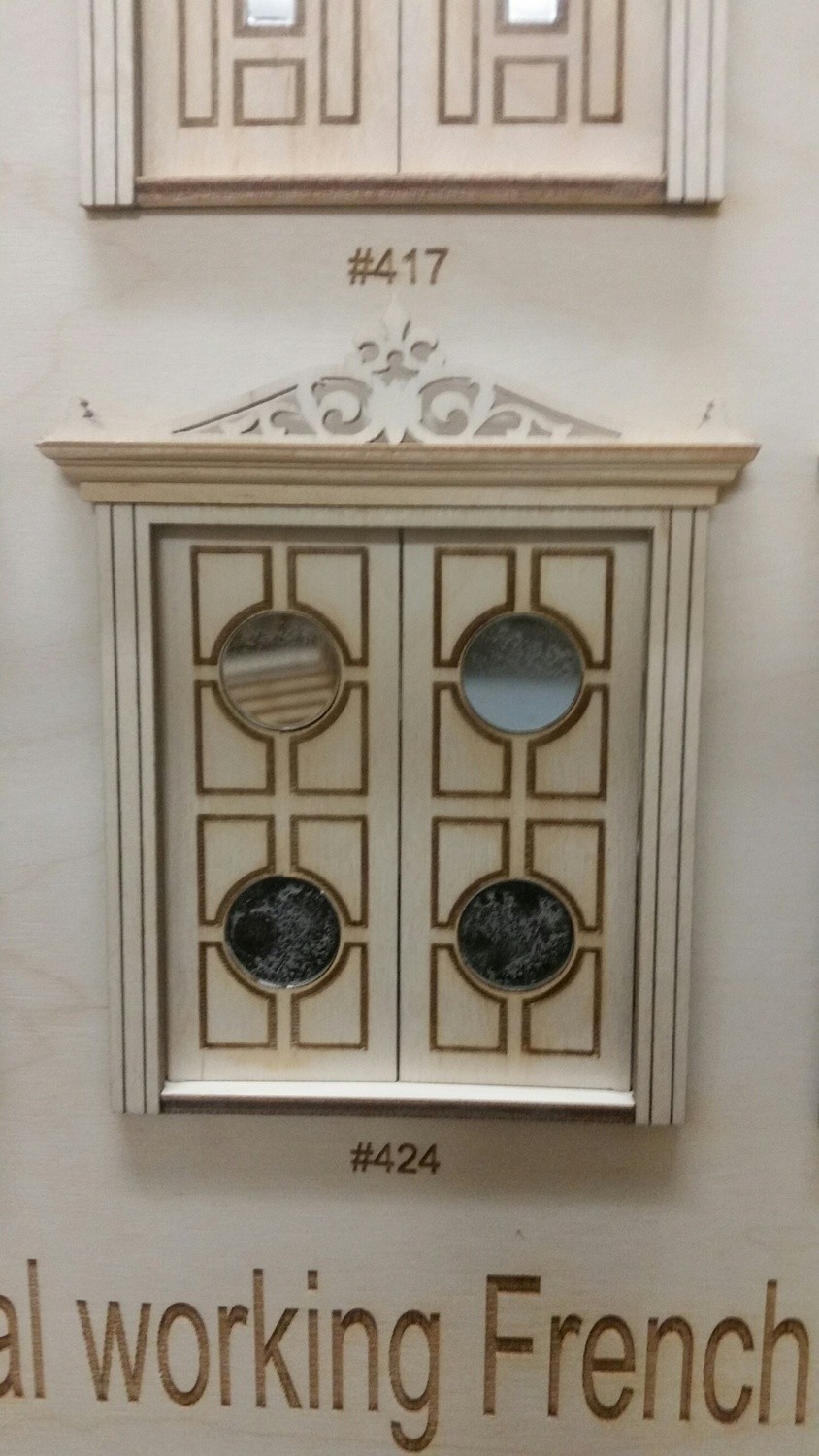 Classic Double circle custom panel French Door 1:24 scale