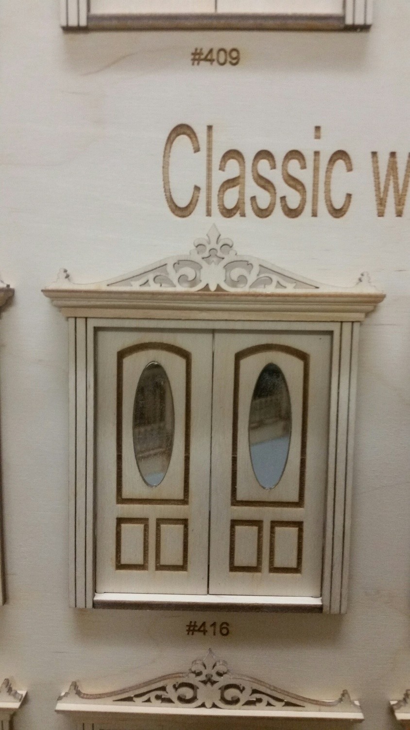 Classic Arched Oval 3 panel French Door 1:24 scale