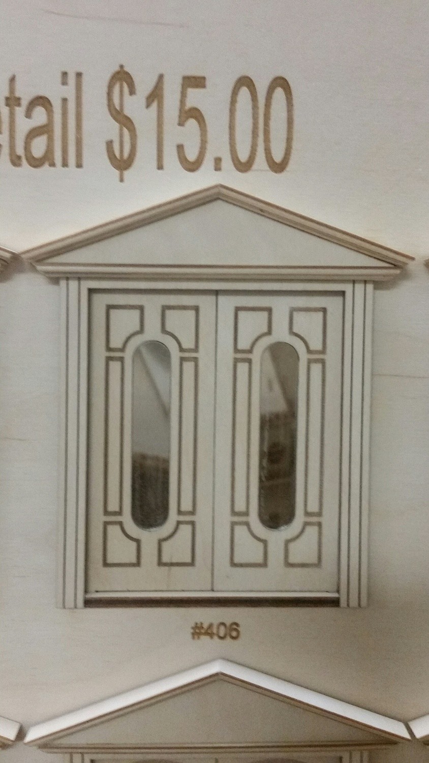 Victorian Circle lite 6 panel French Door 1:24 scale