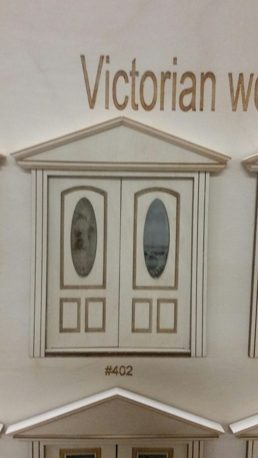 Victorian Arched Oval lite 3 panel French Door 1:24 scale