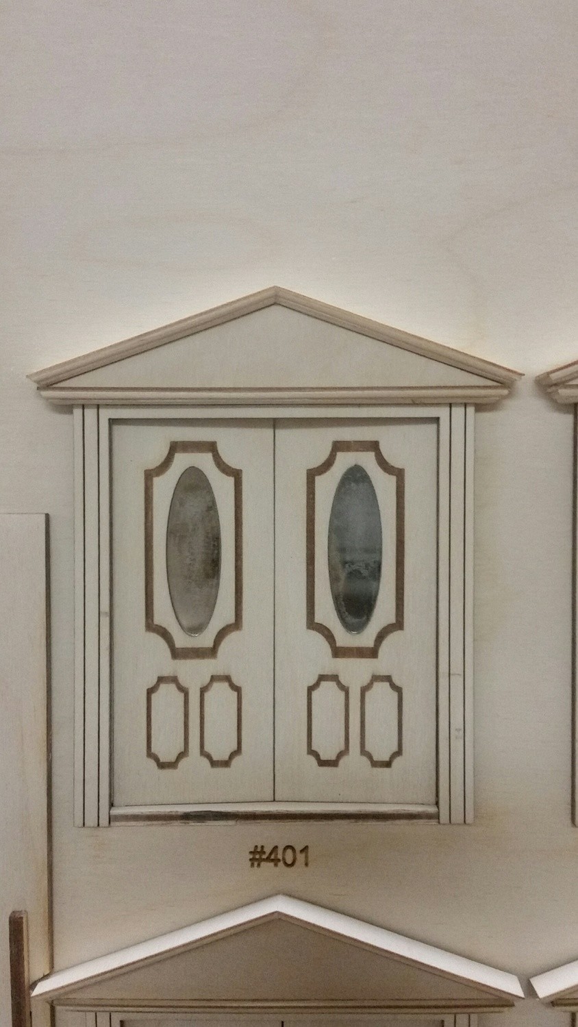 Victorian Oval 3 panel French Door 1:24 scale