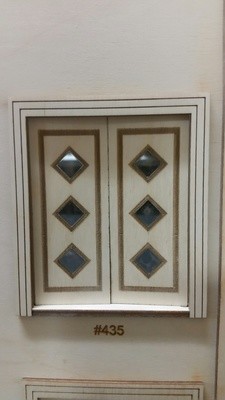 Traditional 3 Diamond Custom panel French Door 1:24 scale