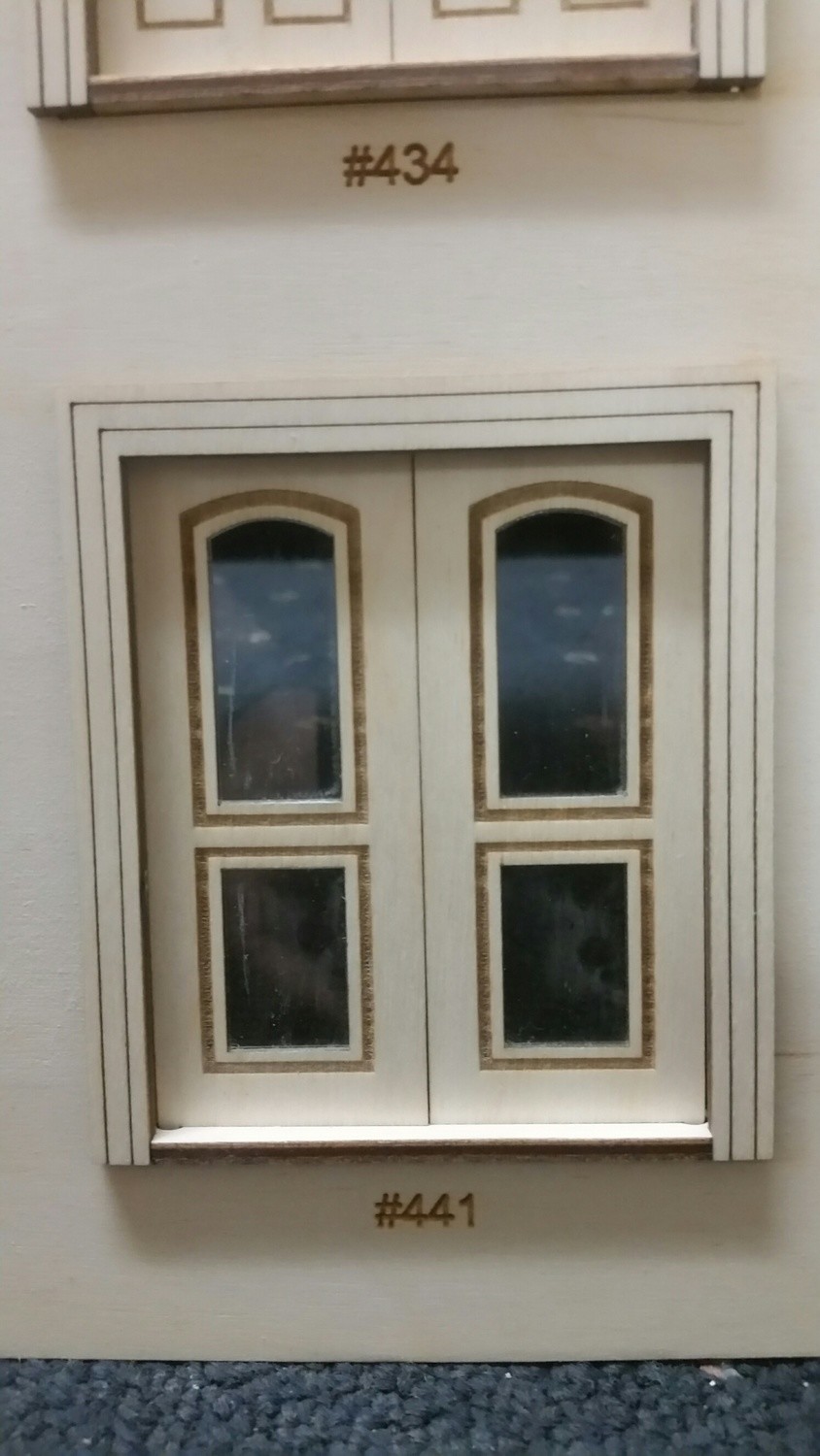 Traditional Arched 2 panel French Door 1:24 scale