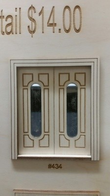 Traditional Circle lite 6 panel French Door 1:24 scale