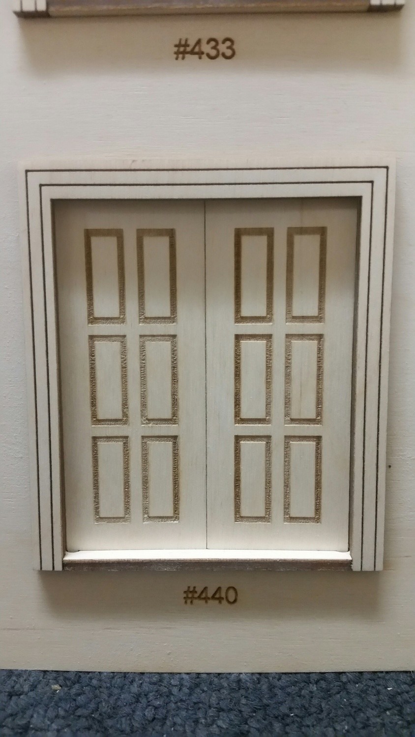 Traditional Raised 6 panel French Door 1:24 scale