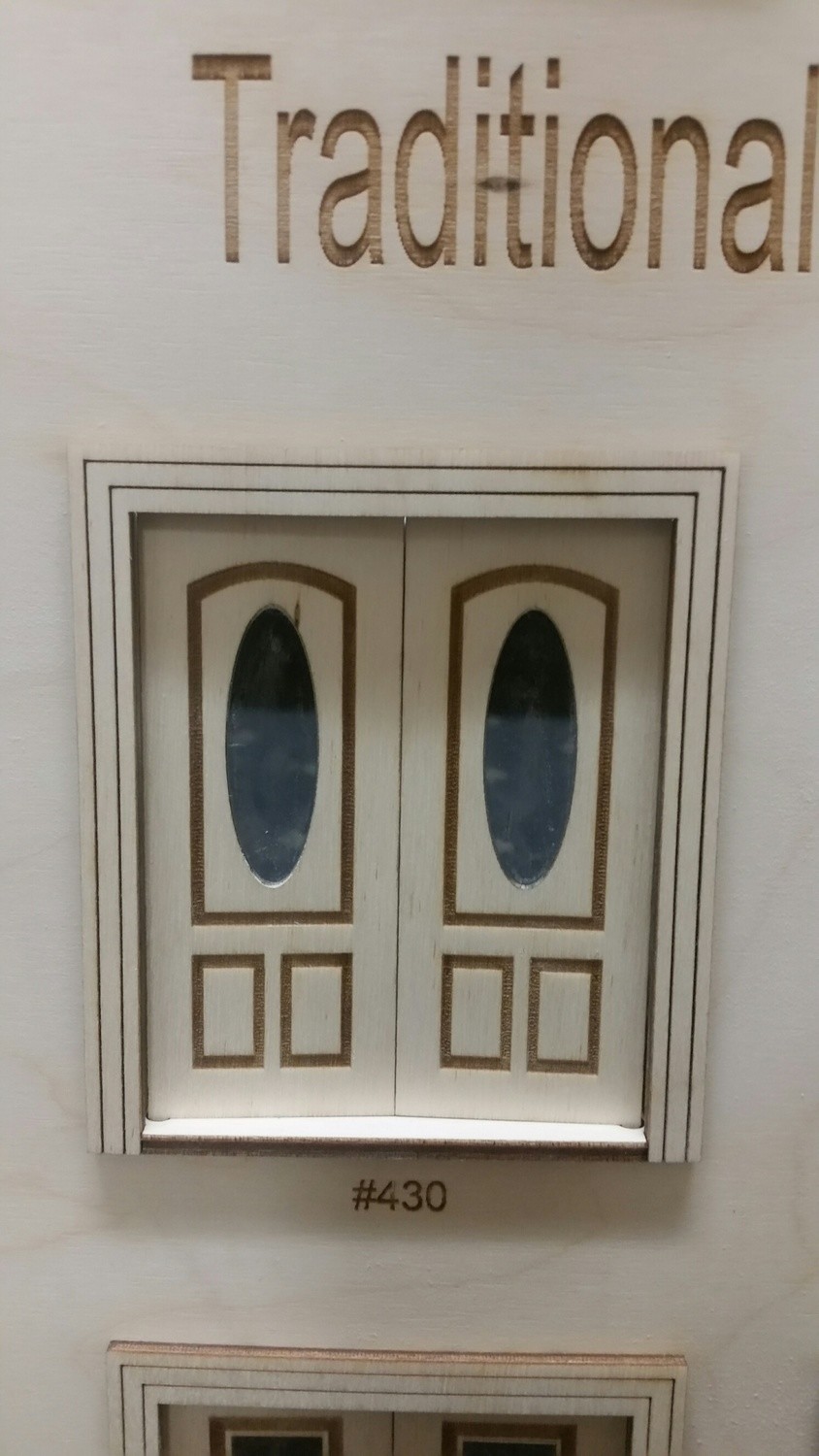 Traditional Arched Oval 3 panel French Door 1:24 scale
