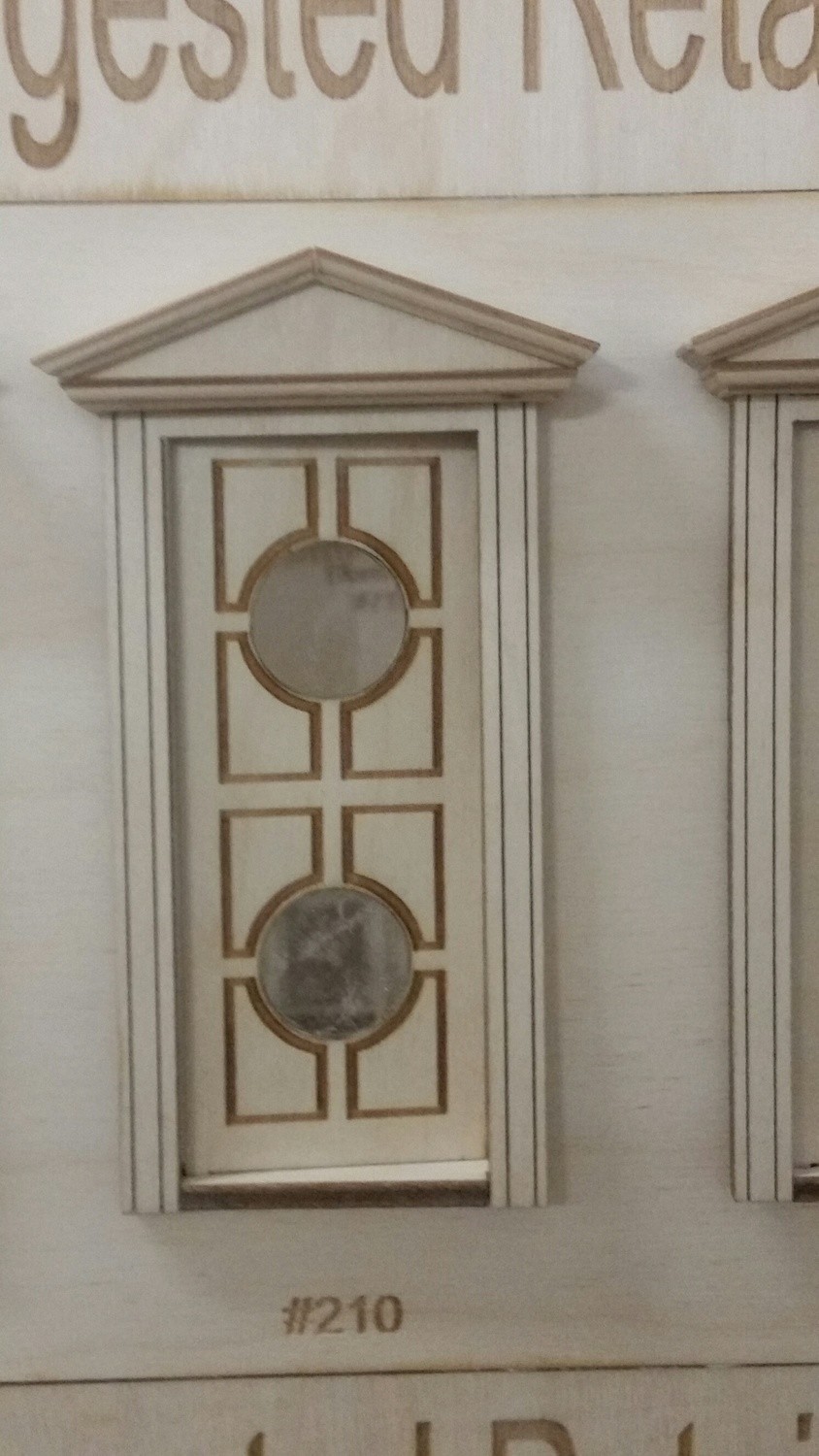 Victorian Double circle lite custom panel Exterior Door 1:24 scale