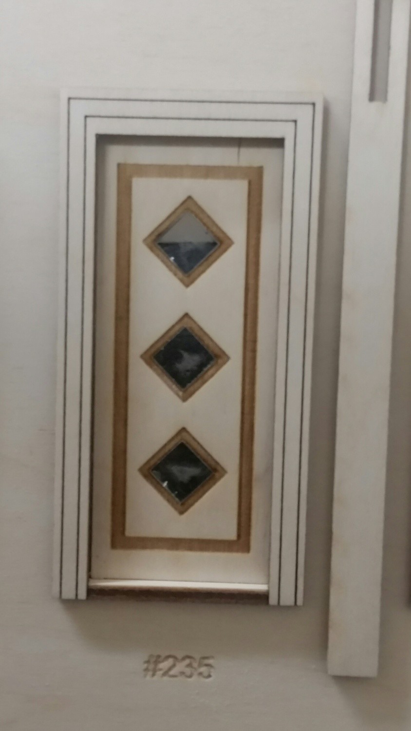 Traditional 3 diamond custom panel Exterior Door 1:24 scale