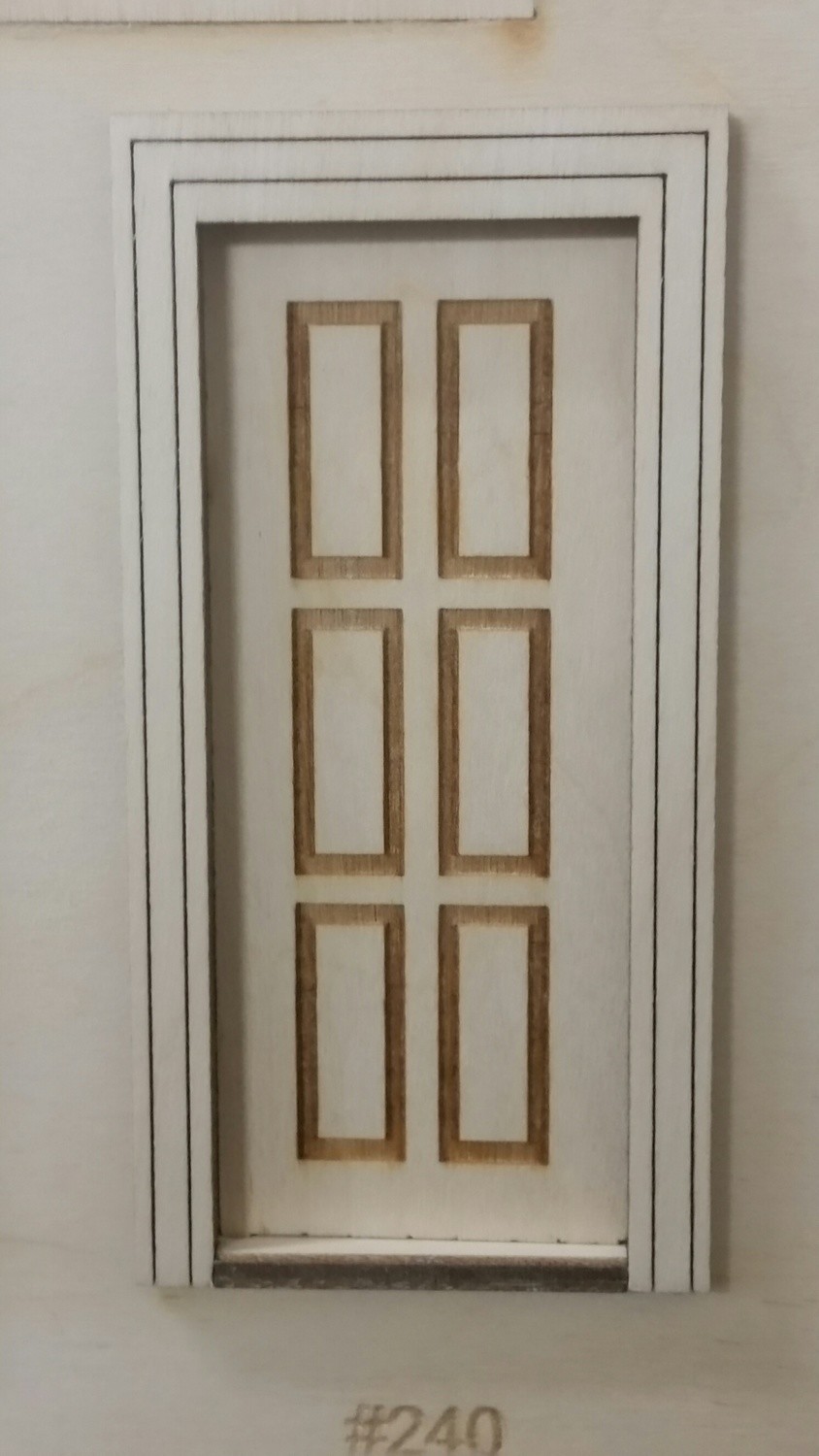 Traditional raised 6 panel Exterior Door 1:24 scale