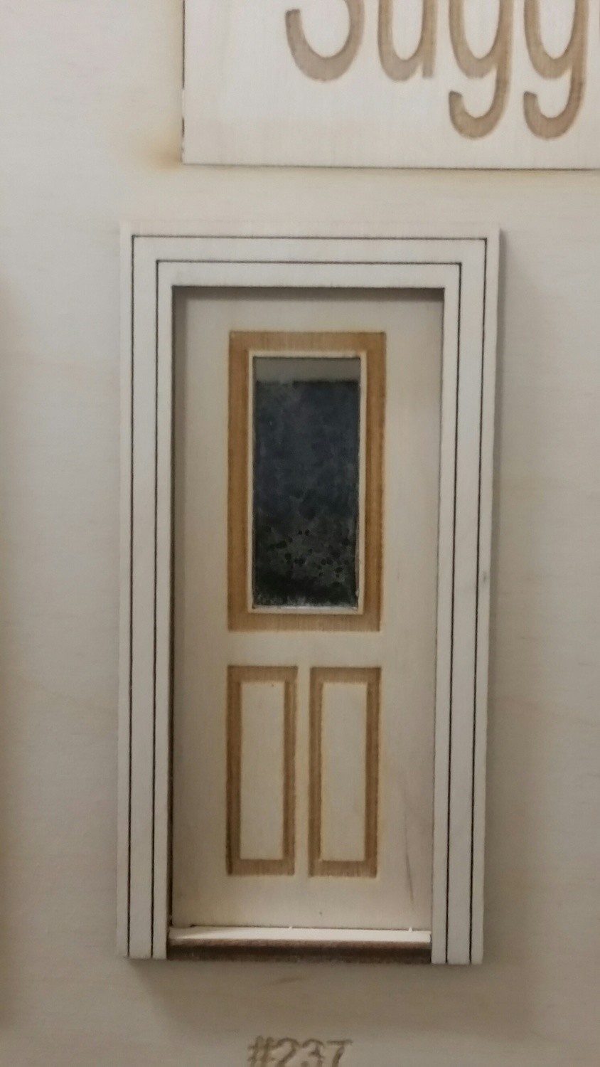 Traditional Single lite 3 panel Exterior Door 1:24 scale