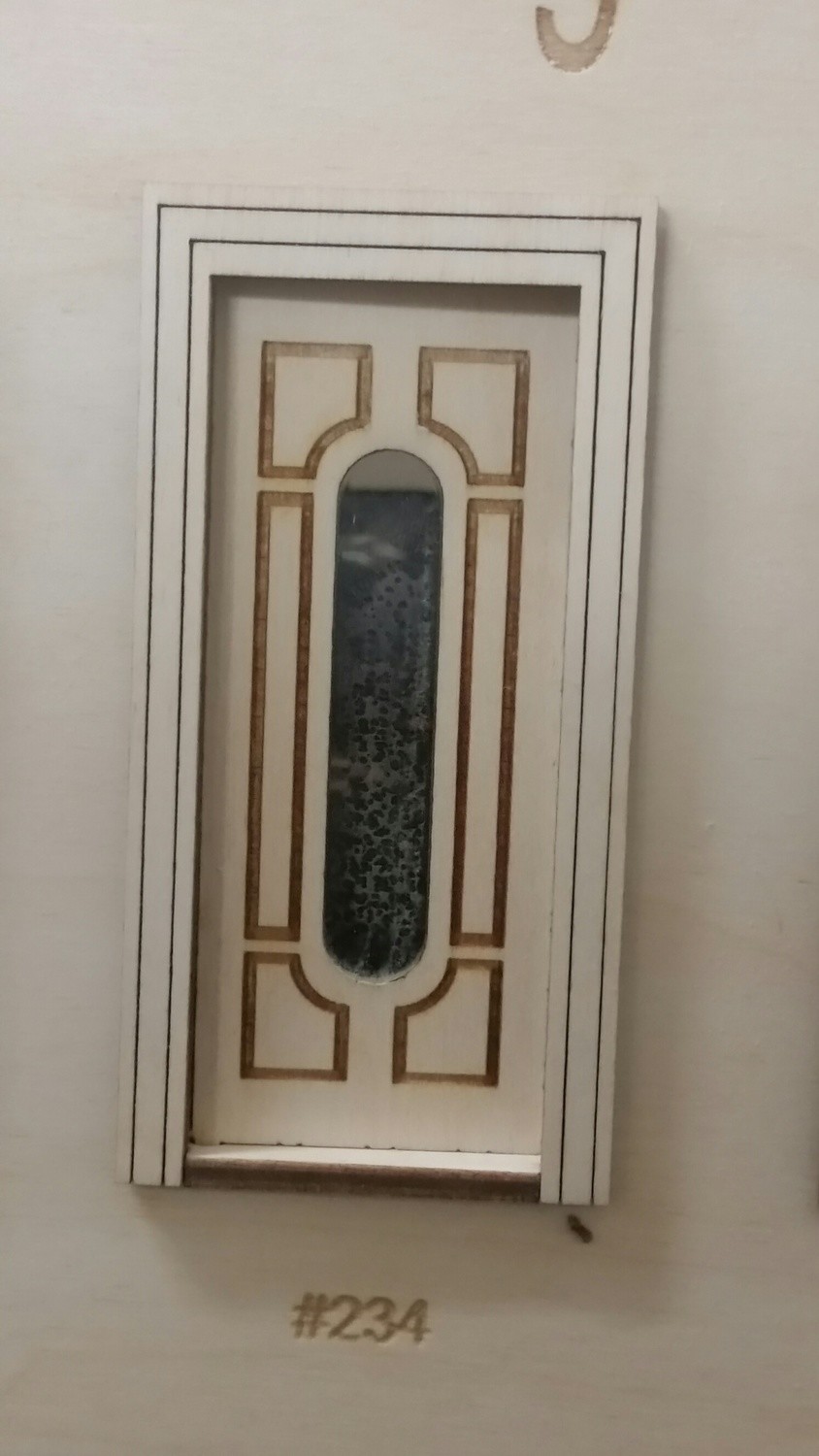 Traditional circle lite 6 panel Exterior Door 1:24 scale