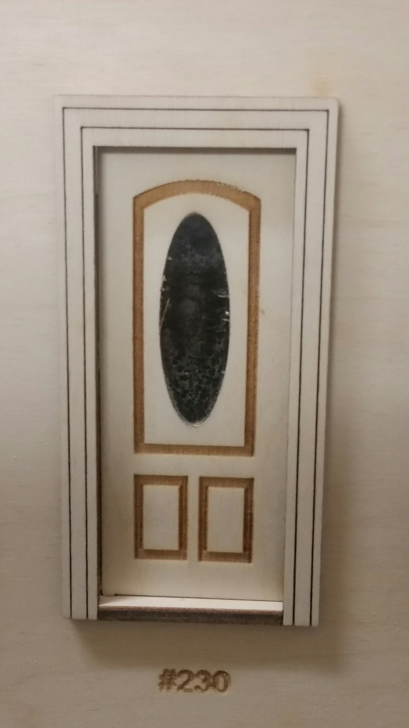 Traditional Arched Oval 3 panel Exterior Door 1:24 scale