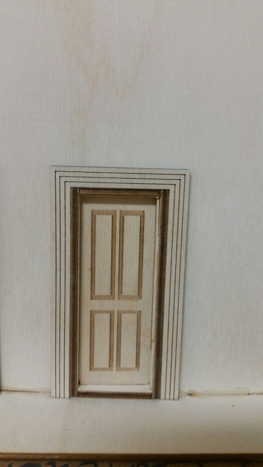 Traditional raised 4 panel interior door 1:24 scale