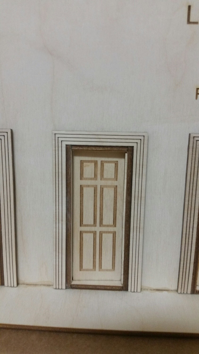 Traditional 6 panel interior door 1:24 scale