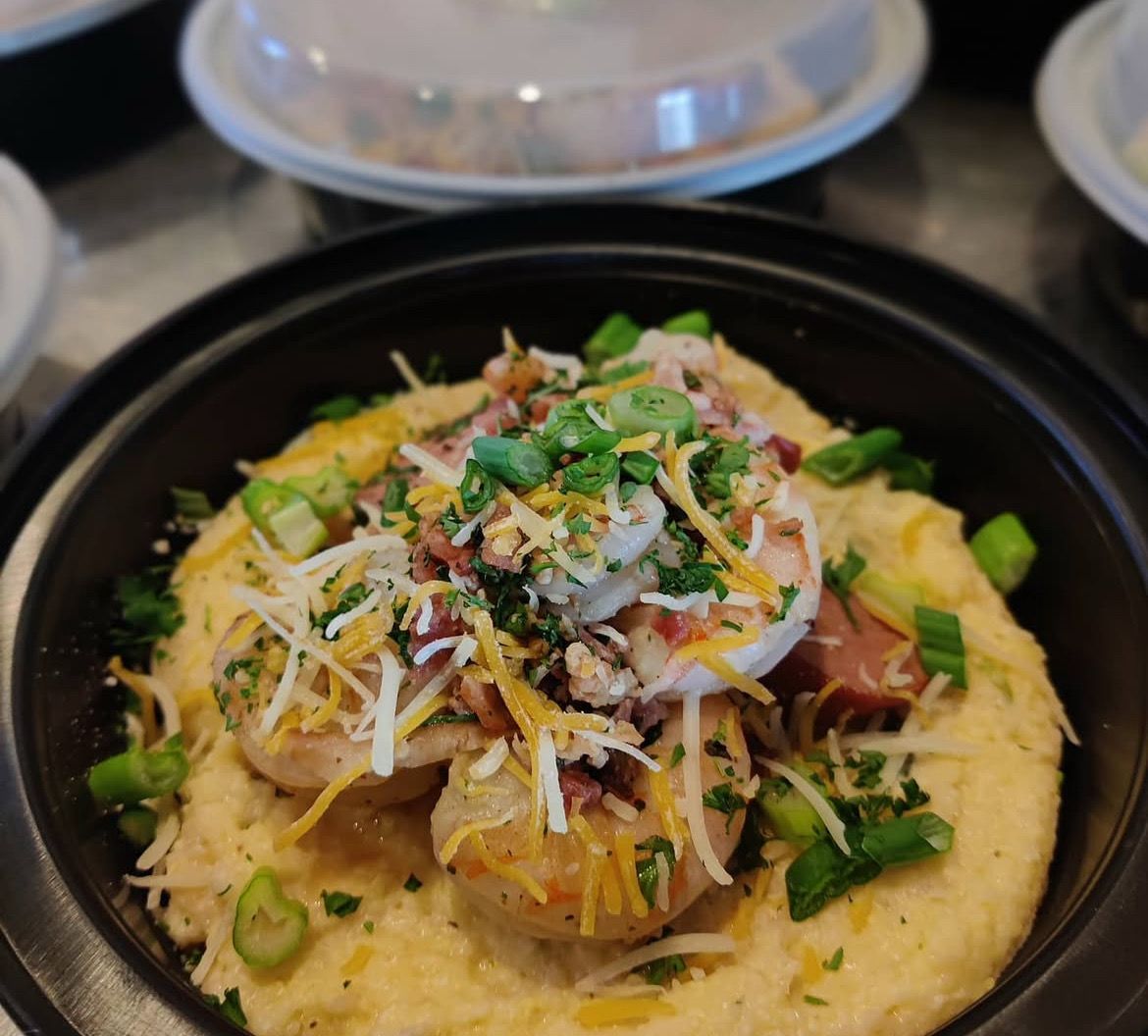 Garlic Shrimp Bacon &amp; Grits