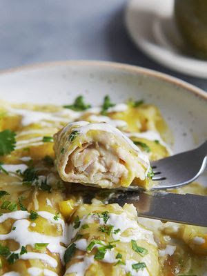 Salsa Verde Chicken  Enchilada