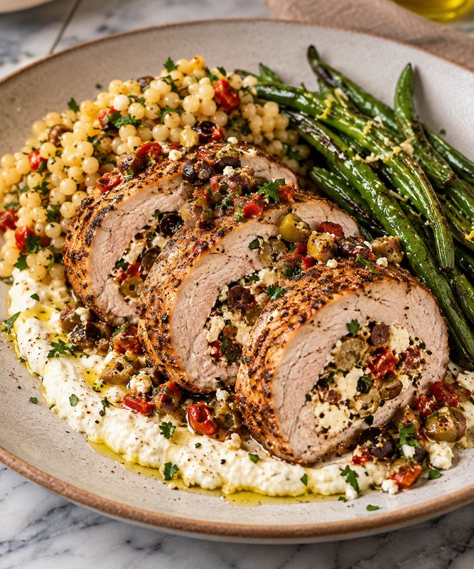Greek Stuffed Pork Loin