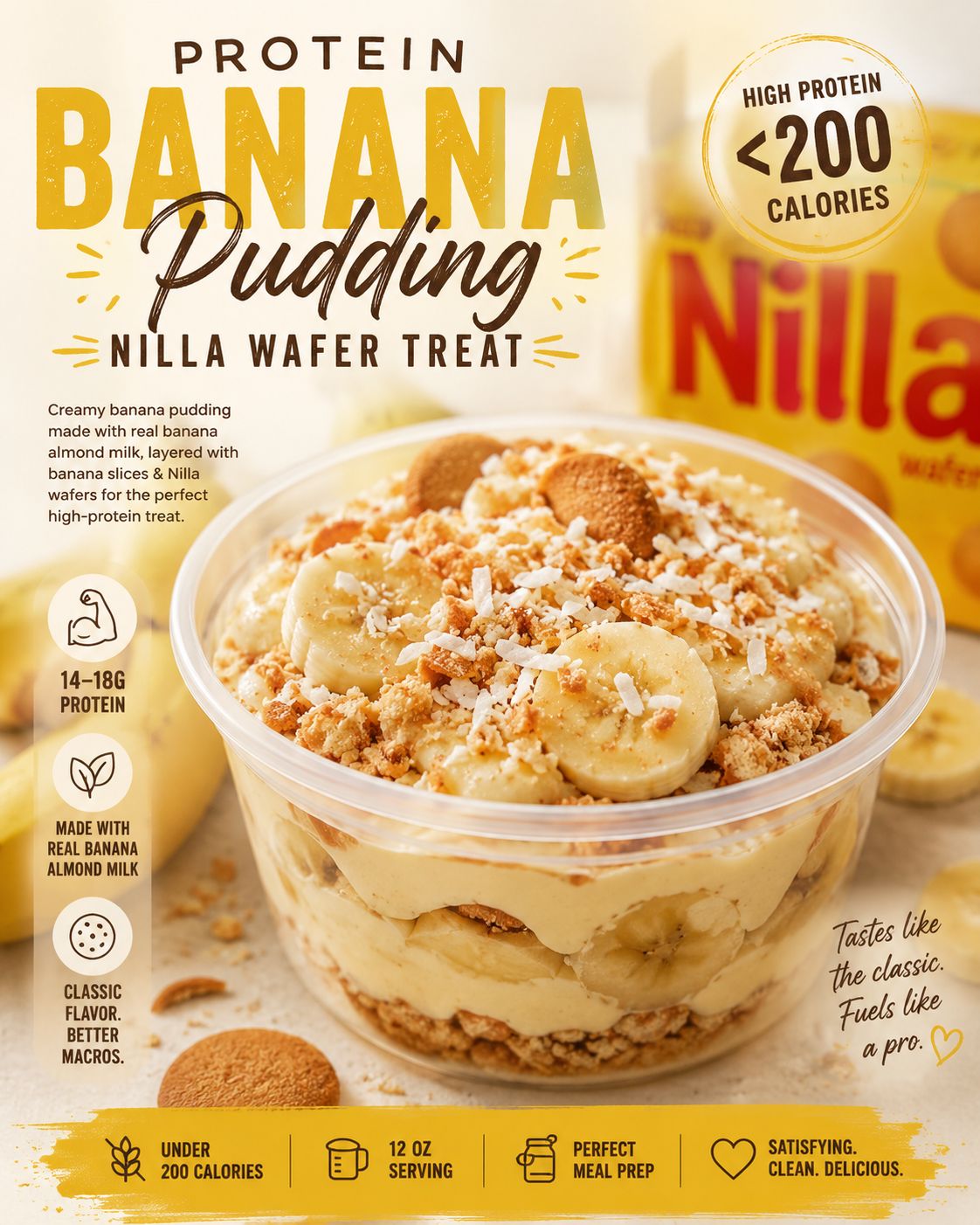Banana Protein Waffer Pudding