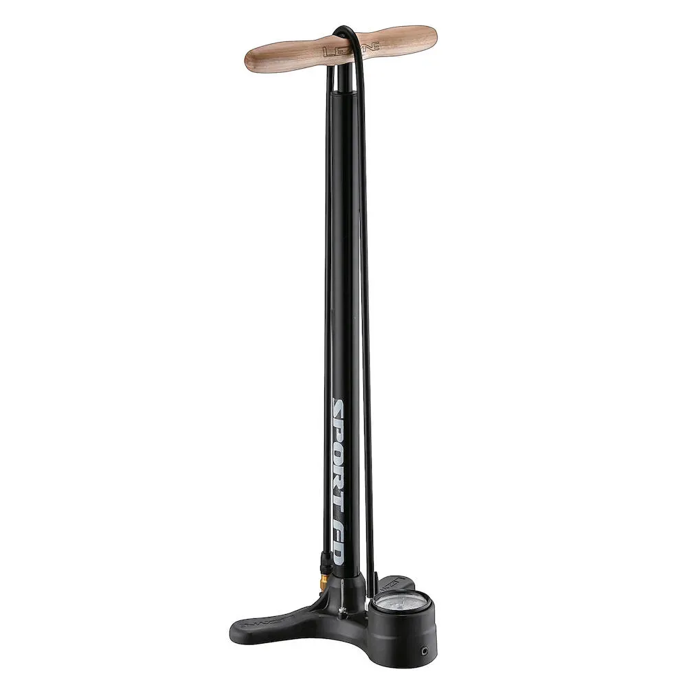 Pompe d&#39;atelier Lezyne Sport Floor Drive 3.5&quot; ABS-1 Pro Chuck 220psi noir &amp; bois