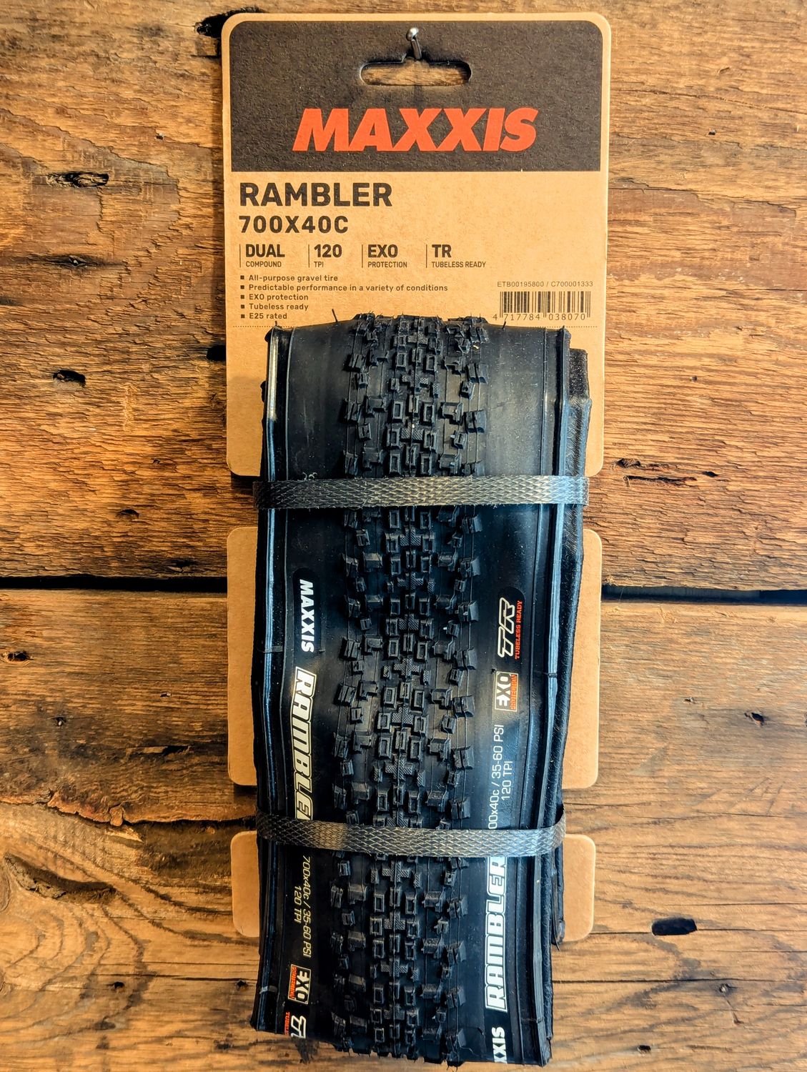 Pneu Maxxis Rambler 700x40 Tubeless Pliable  Dual EXO 120tpi noir