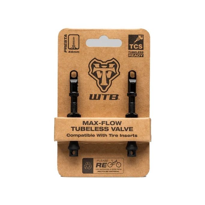 Valves tubeless WTB TCS MAX FLOW 44mm noir - 2 unités