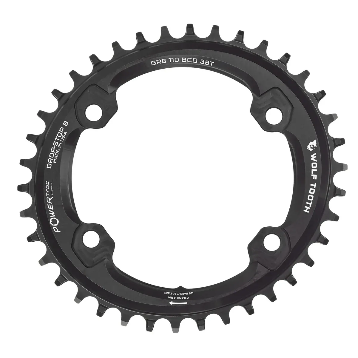 Plateau Wolf Tooth Oval 110 Asymmetric BCD 38d Drop-Stop B / Shimano GRX