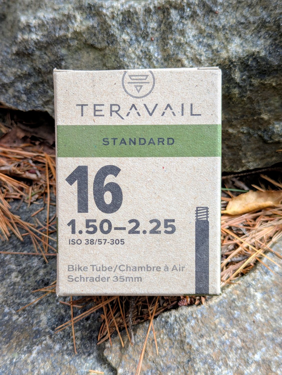 chambre à air Teravail 16 x 1.5 - 2.25 35mm Schrader