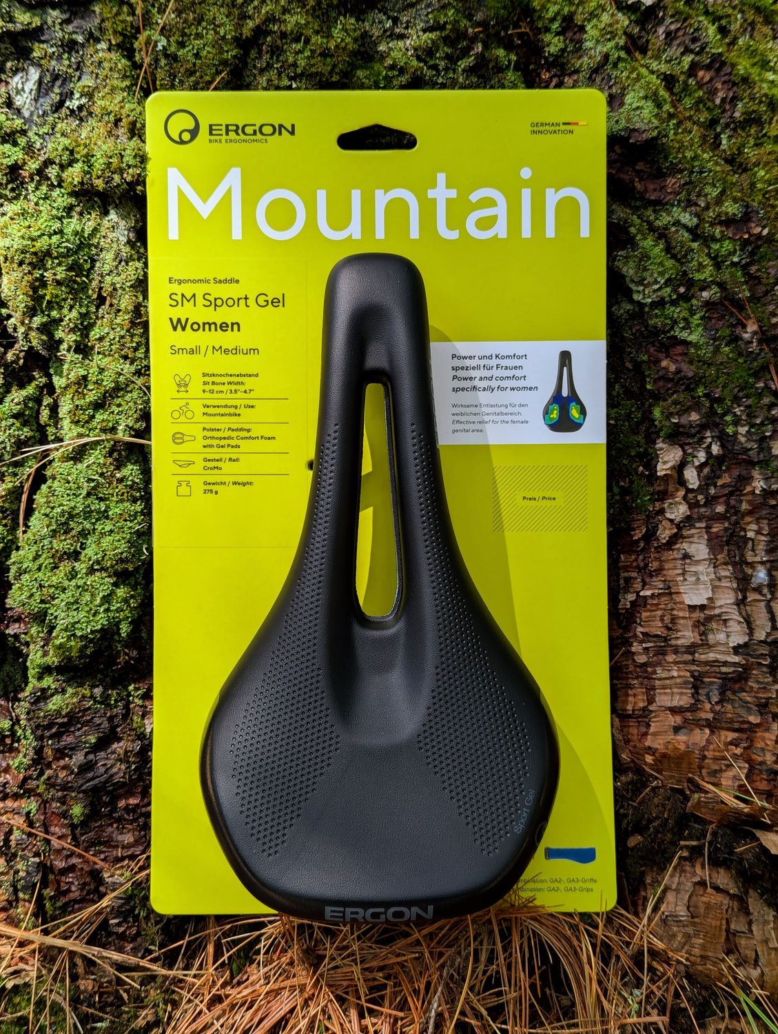 Selle Ergon SM Sport Gel montagne femme P/M Cromo noir furtif