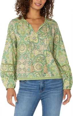 Long Sleeve Tie-Front Top