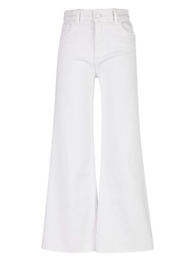 Meg High Rise Wide Leg - White, Size: 0
