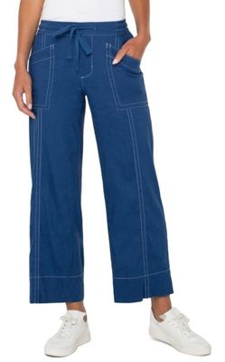 Pull On Drawstring Wide Leg