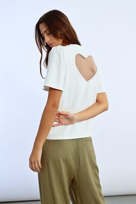 Heart-Back Tee - White