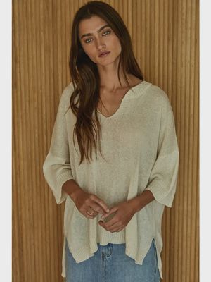 Ramie Summer Sweater- Cream