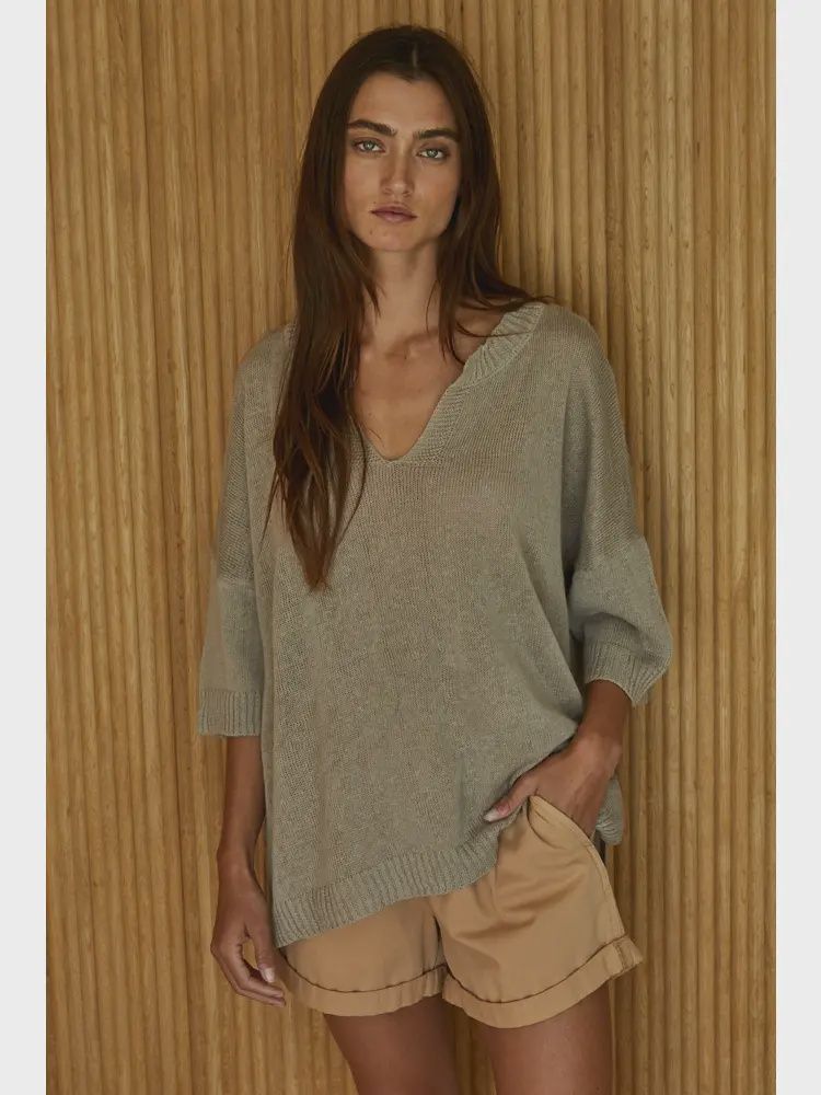 Ramie Summer Sweater - Taupe