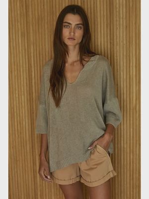 Ramie Summer Sweater - Taupe