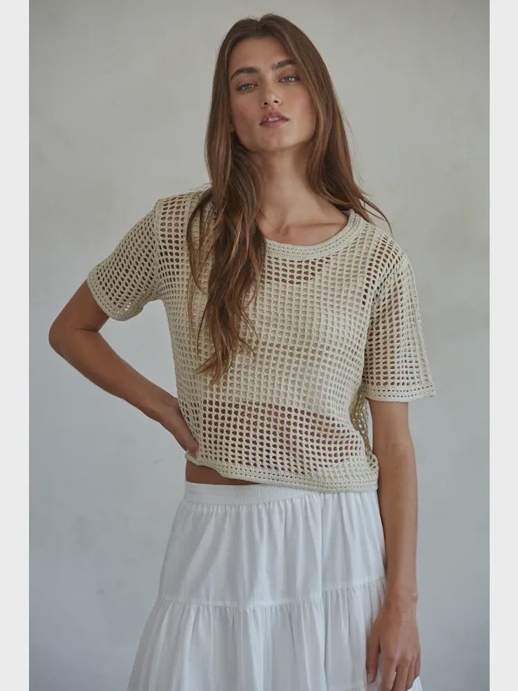 Knit Crop Sweater - Taupe