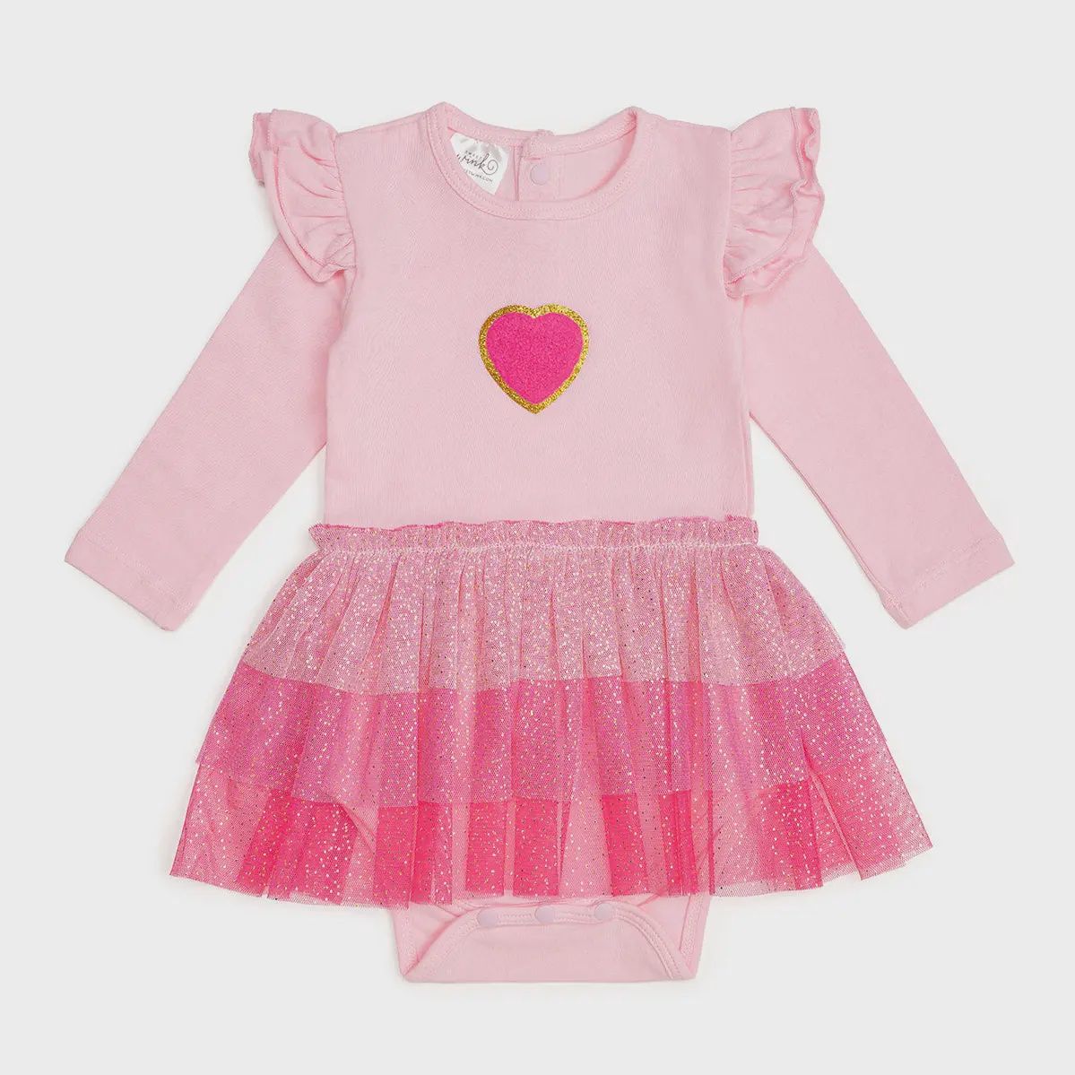 Heart Long Sleeve Tutu Onesie